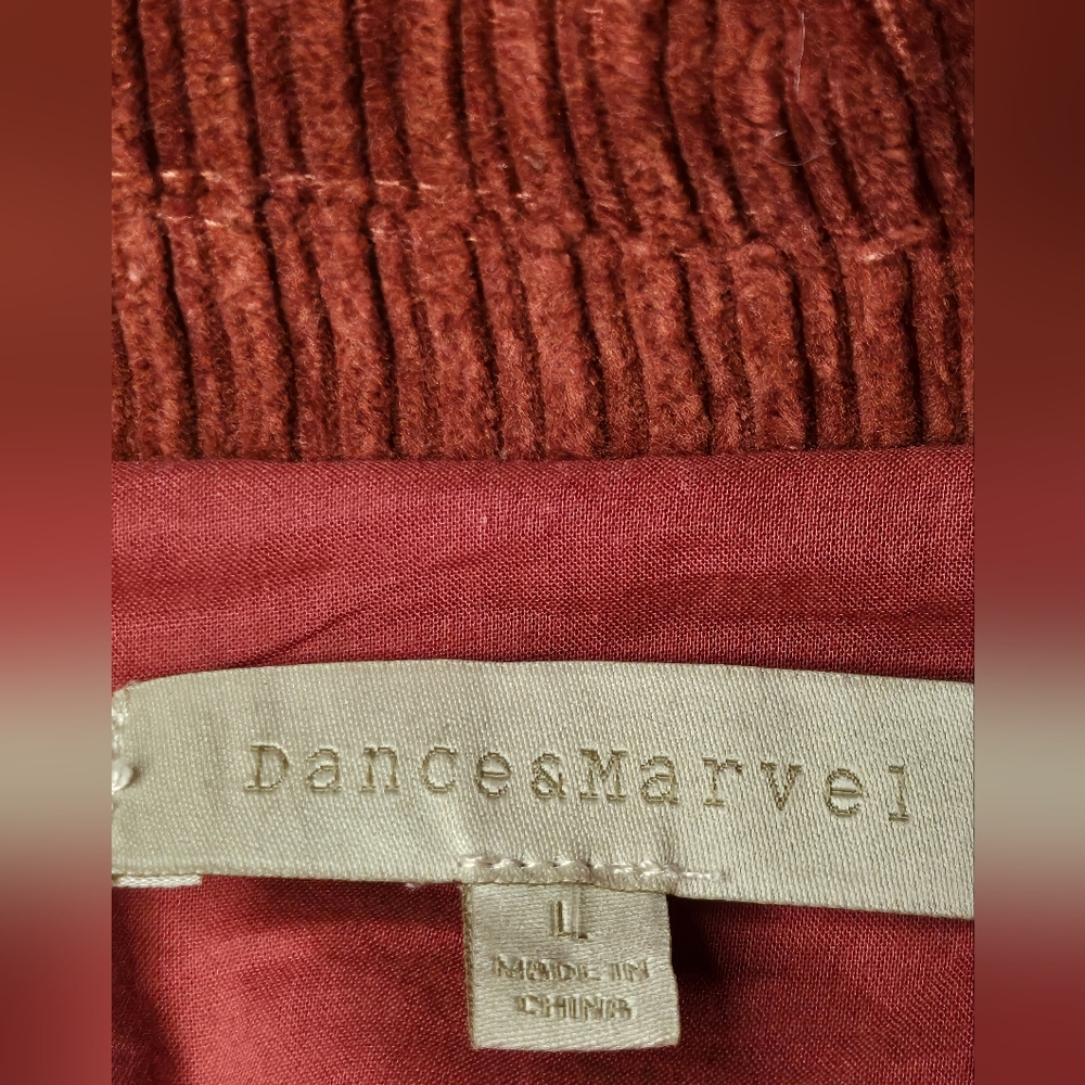 Dance & Marvel Rust Corduroy Jacket Belted with Zipper Womens Size Large - Picture 4 of 8